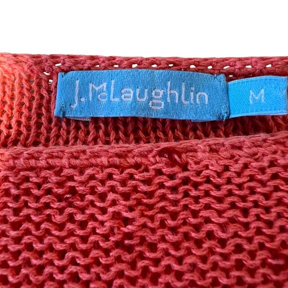 J. McLaughlin Pullover Sequin Knit Sweater Womens Sz. Medium  Red Orange Sparkle - Picture 5 of 11